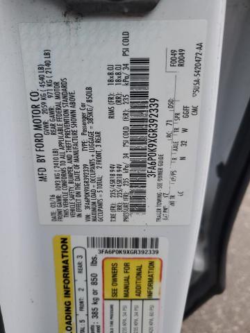 2016 FORD FUSION TIT - 3FA6P0K9XGR392339