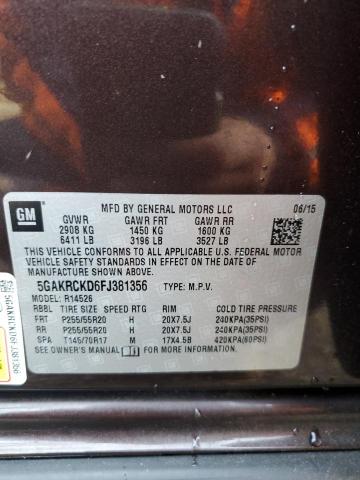 VIN 5GAKRCKD6FJ381356 2015 BUICK ENCLAVE no.13