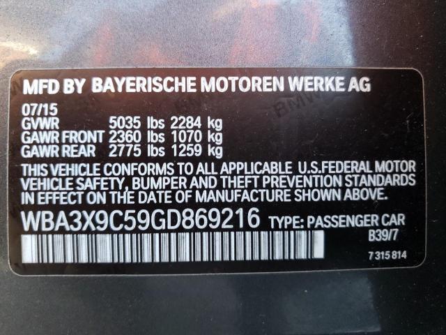 2016 BMW 335 XIGT WBA3X9C59GD869216