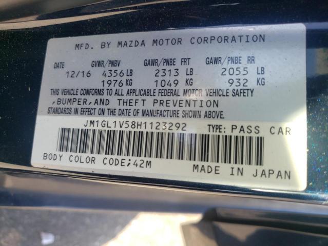 2017 MAZDA 6 TOURING - JM1GL1V58H1123292