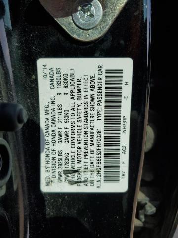 2015 HONDA CIVIC 2HGFB6E52FH700281