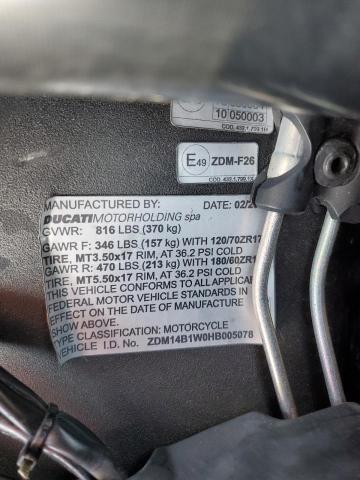 2017 DUCATI SUPERBIKE ZDM14B1W0HB005078