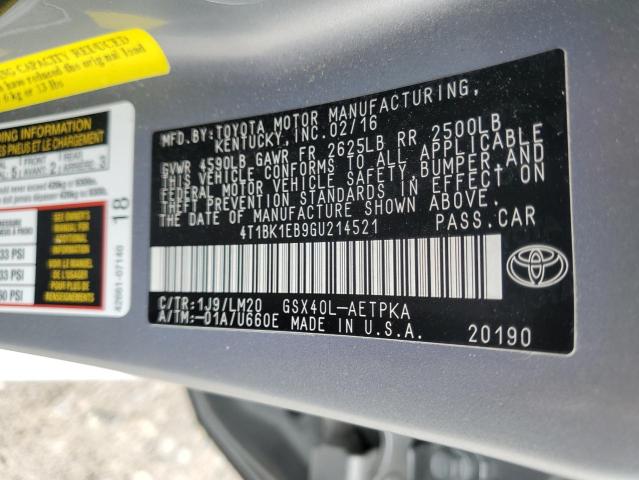 2016 TOYOTA AVALON XLE - 4T1BK1EB9GU214521