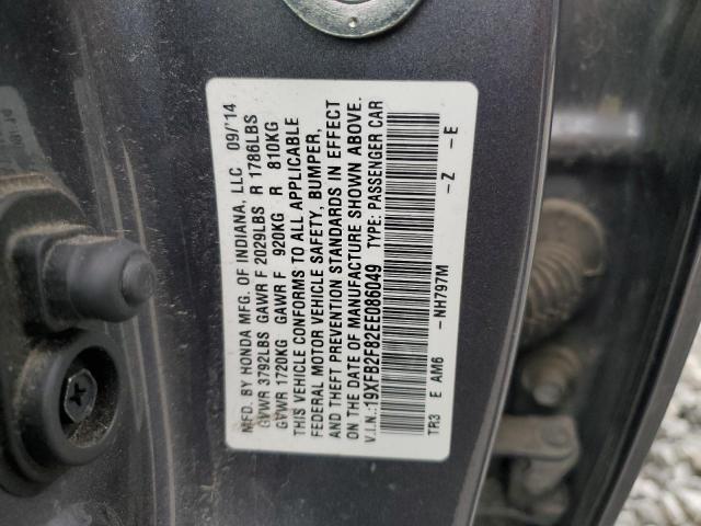 VIN 19XFB2F82EE086049 2014 HONDA CIVIC no.12