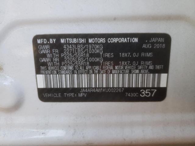 2019 MITSUBISHI OUTLANDER - JA4AR4AW1KU002267