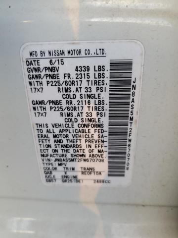 2015 NISSAN ROGUE SELE - JN8AS5MT2FW670708