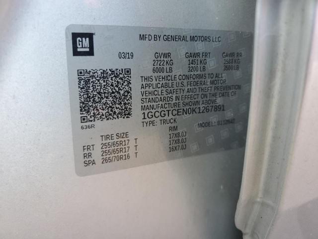 2019 CHEVROLET COLORADO L - 1GCGTCEN0K1267891