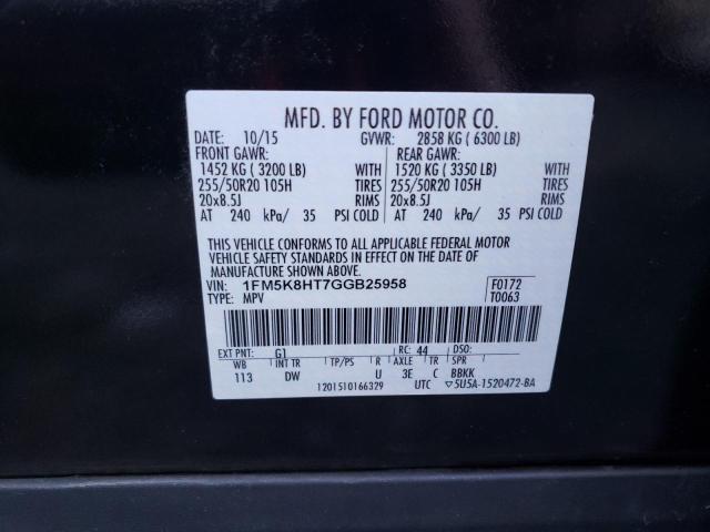 VIN 1FM5K8HT7GGB25958 2016 Ford Explorer, Platinum no.13