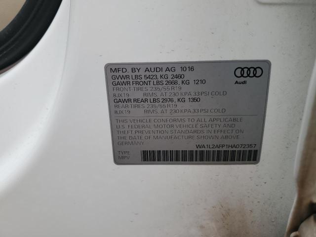 2017 AUDI Q5 PREMIUM - WA1L2AFP1HA072357