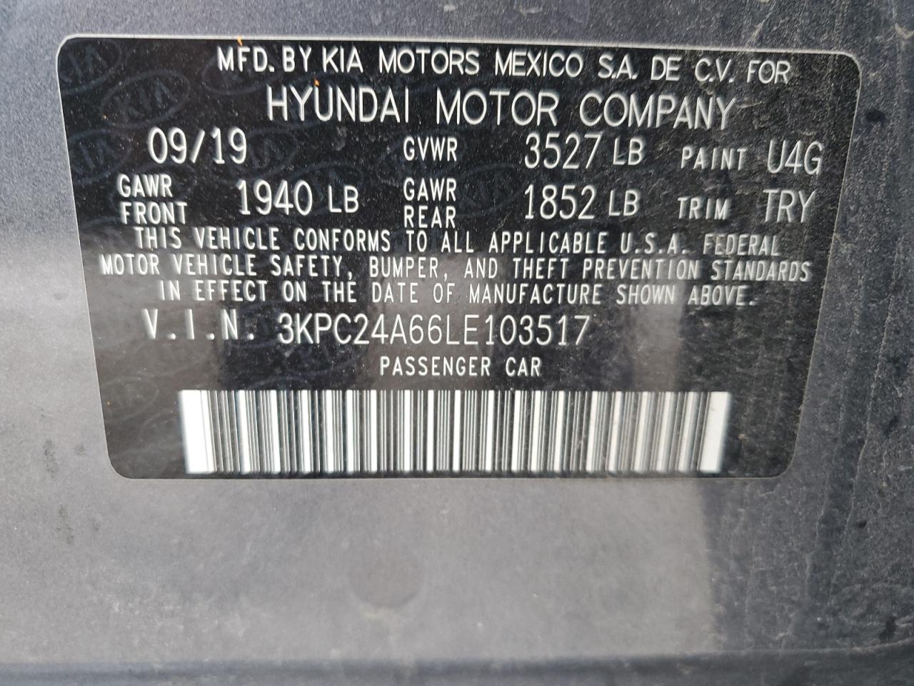 Lot #2974873094 2020 HYUNDAI ACCENT SE