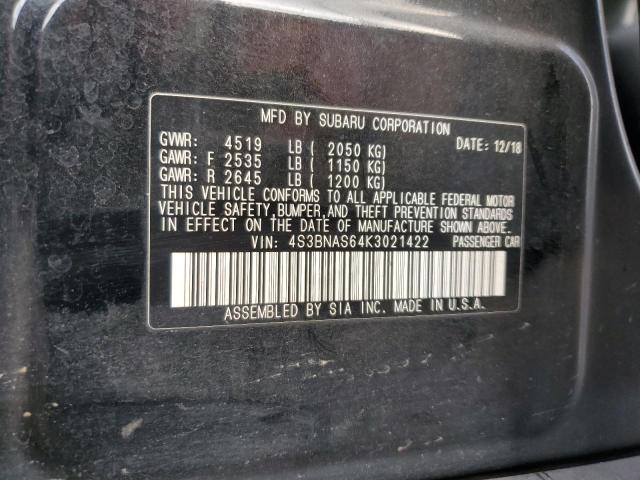 2019 SUBARU LEGACY SPO 4S3BNAS64K3021422
