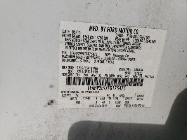 2015 FORD TAURUS SEL - 1FAHP2E9XFG175475