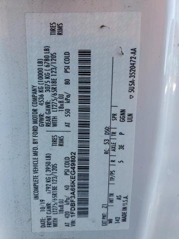 VIN 1FDBF3A66KEG49802 2019 FORD F350 no.12