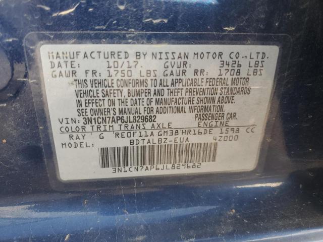 2018 NISSAN VERSA S - 3N1CN7AP6JL829682