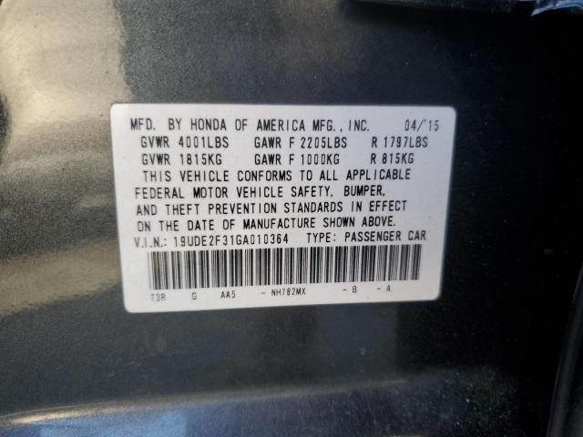 2016 ACURA ILX BASE W - 19UDE2F31GA010364