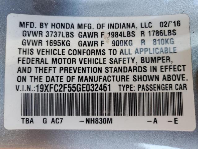 VIN 19XFC2F55GE032461 2016 HONDA CIVIC no.12