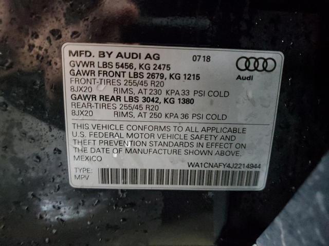 2018 AUDI Q5 PRESTIG WA1CNAFY4J2214944
