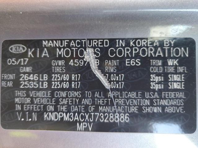 2018 KIA SPORTAGE L - KNDPM3ACXJ7328886