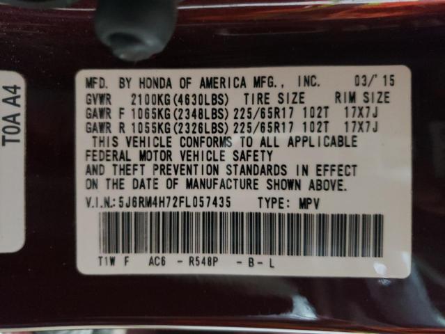 2015 HONDA CR-V EXL - 5J6RM4H72FL057435
