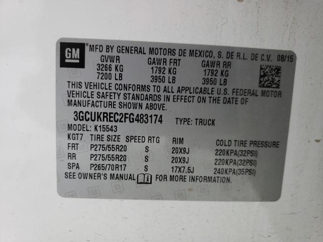 2015 CHEVROLET SILVERADO - 3GCUKREC2FG483174