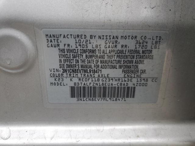 2021 NISSAN VERSA SV - 3N1CN8EV7ML918471