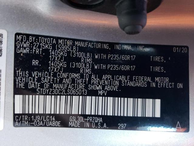 2020 TOYOTA SIENNA XLE - 5TDYZ3DC2LS065013