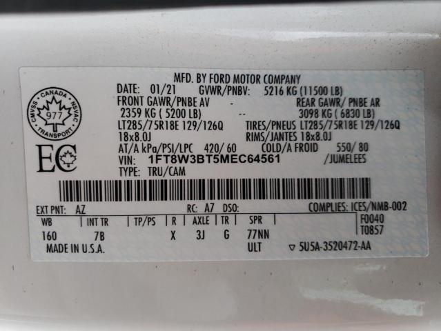 2021 FORD F350 SUPER - 1FT8W3BT5MEC64561