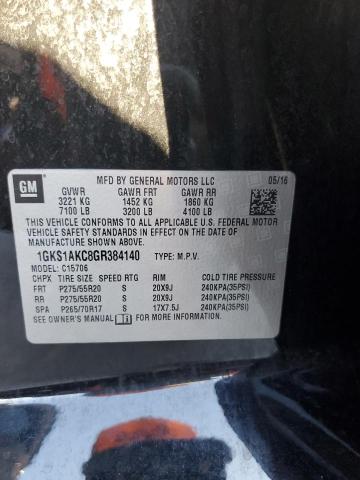 2016 GMC YUKON SLE 1GKS1AKC8GR384140