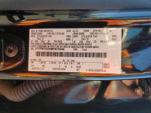 2021 FORD F150 SUPER - 1FTFW1ED9MFB70046