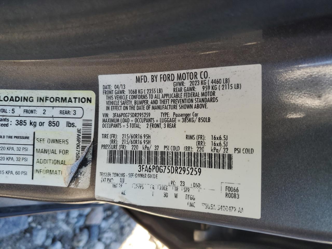 Lot #3040824754 2013 FORD FUSION S