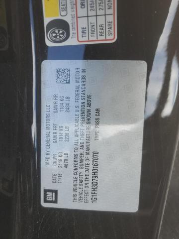 2017 CHEVROLET CAMARO SS - 1G1FH3D79H0167070