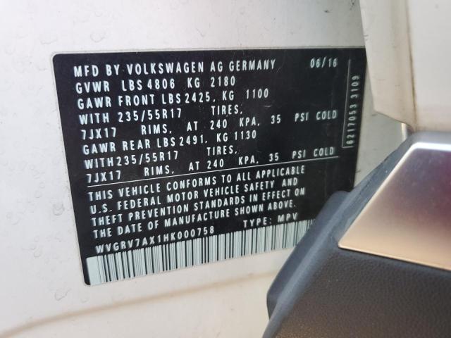 2017 VOLKSWAGEN TIGUAN WOL - WVGRV7AX1HK000758