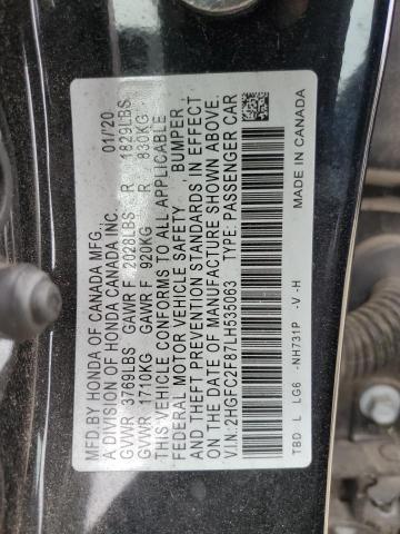 2020 HONDA CIVIC SPOR - 2HGFC2F87LH535063