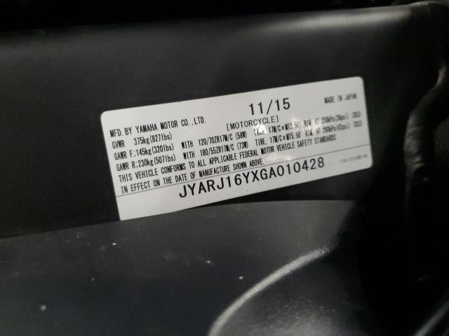 2016 YAMAHA YZFR6 C JYARJ16YXGA010428