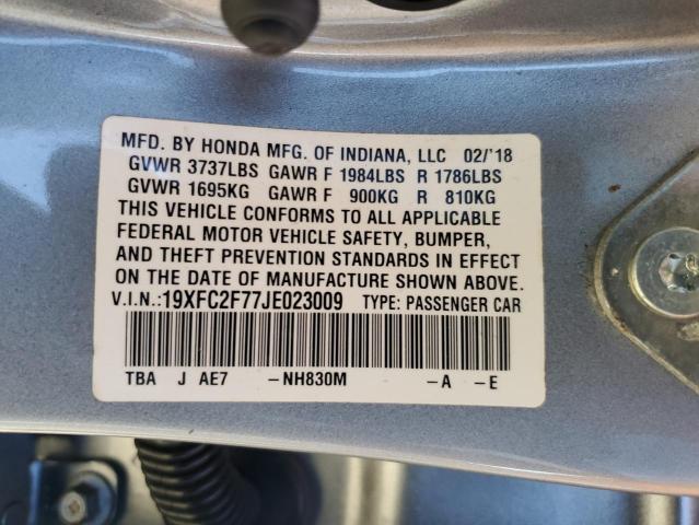 2018 HONDA CIVIC EX - 19XFC2F77JE023009
