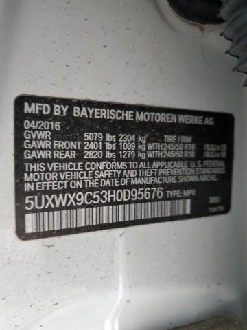 VIN 5UXWX9C53H0D95676 2017 BMW X3 no.13