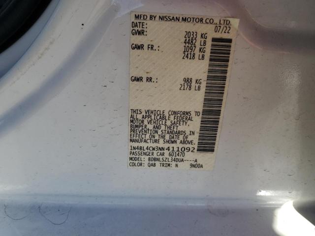 2022 NISSAN ALTIMA SR - 1N4BL4CW3NN411092