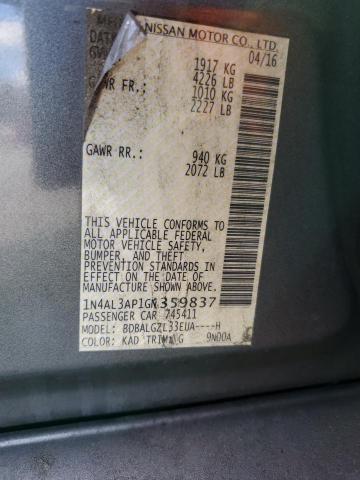 2016 NISSAN ALTIMA 2.5 - 1N4AL3AP1GN359837