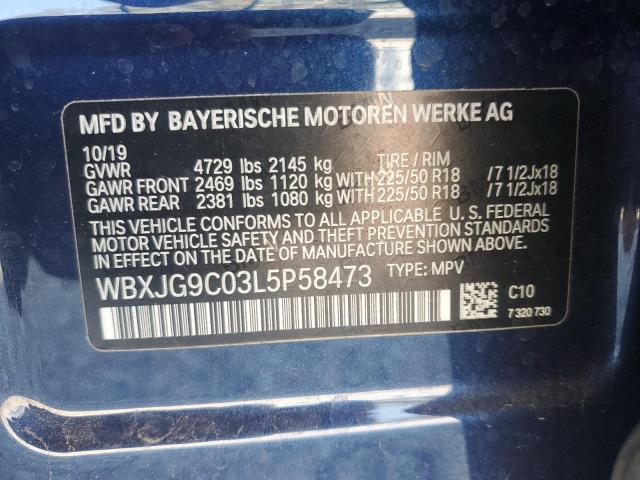 VIN WBXJG9C03L5P58473 2020 BMW X1 no.13