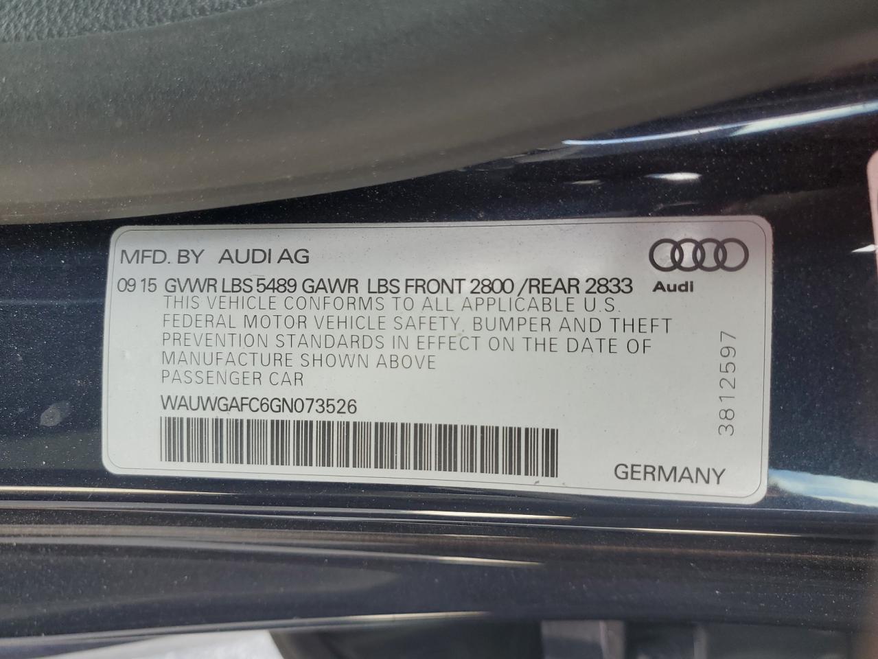 Lot #2989177758 2016 AUDI A7 PREMIUM