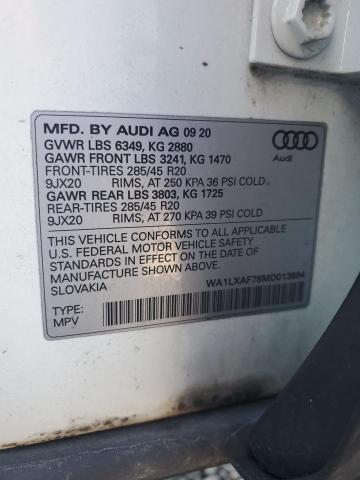 VIN WA1LXAF78MD013994 2021 AUDI Q7 no.13