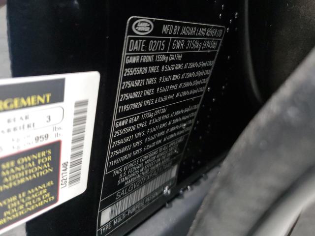 2015 LAND ROVER RANGE ROVE - SALGV2TFXFA217448