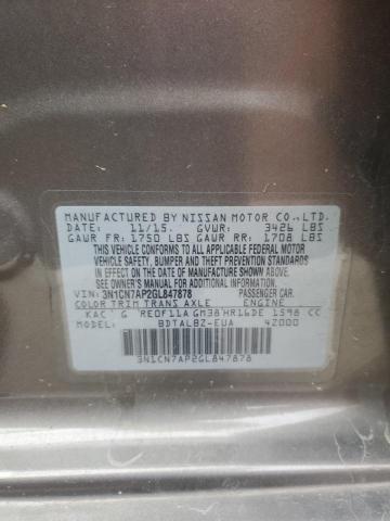2016 NISSAN VERSA - 3N1CN7AP2GL847878