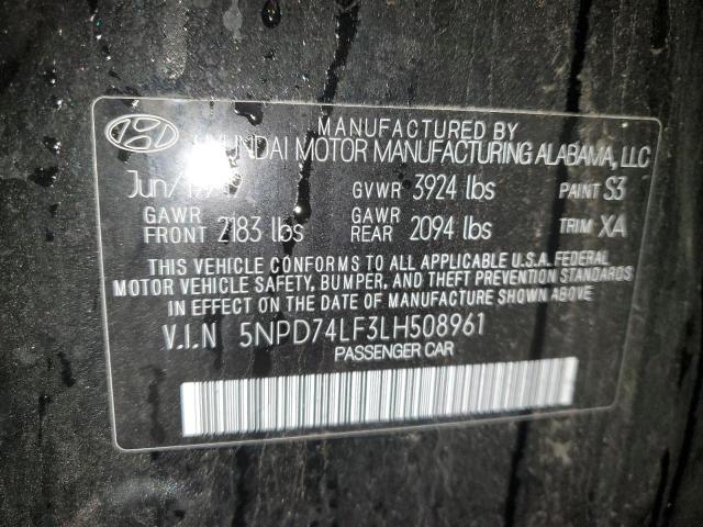 VIN 5NPD74LF3LH508961 2020 HYUNDAI ELANTRA no.12