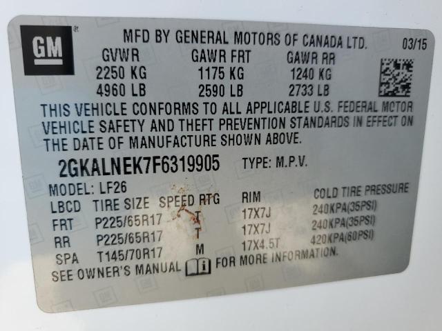 VIN 2GKALNEK7F6319905 2015 GMC Terrain, SL no.13