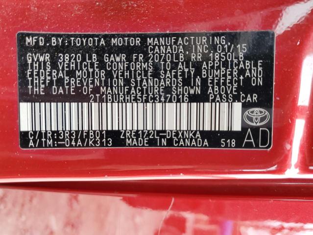 2015 TOYOTA COROLLA L - 2T1BURHE5FC347016