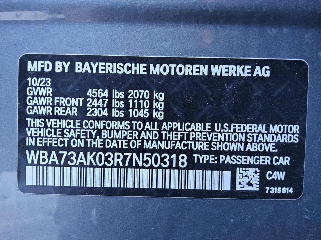 VIN WBA73AK03R7N50318 2024 BMW 2 SERIES no.12