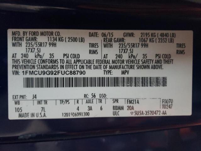 VIN 1FMCU9G92FUC88790 2015 FORD ESCAPE no.13