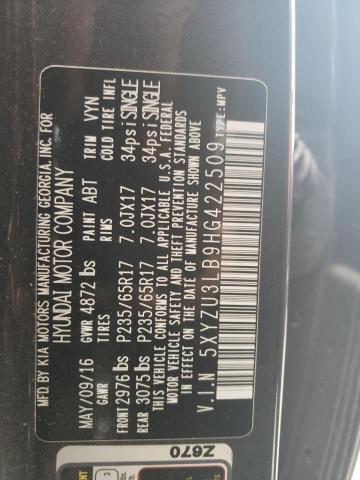 2017 HYUNDAI SANTA FE S - 5XYZU3LB9HG422509