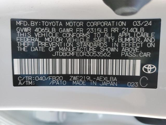 VIN JTDBCMFE0R3053562 2024 TOYOTA COROLLA no.12